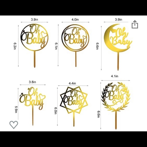 Set of 6 Oh Baby Cake Toppers - Picture 2 of 4